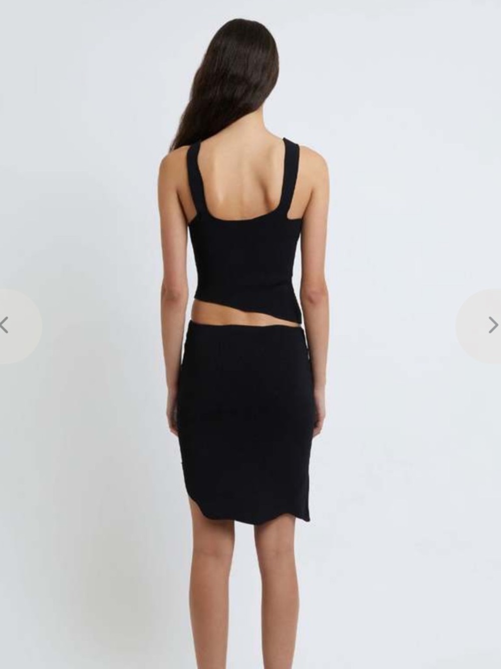 Christopher Esber Black Sculpted Ribbed Square Neck Tank - Picture 2 of 2